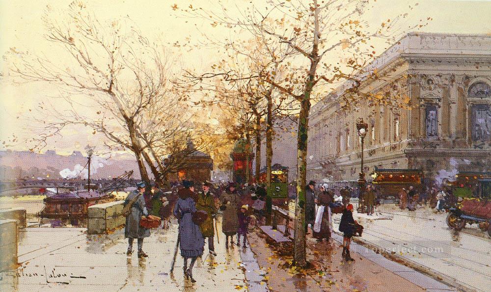 LES QUAIS DE PARIS Parisian gouache Eugene Galien Laloue Oil Paintings